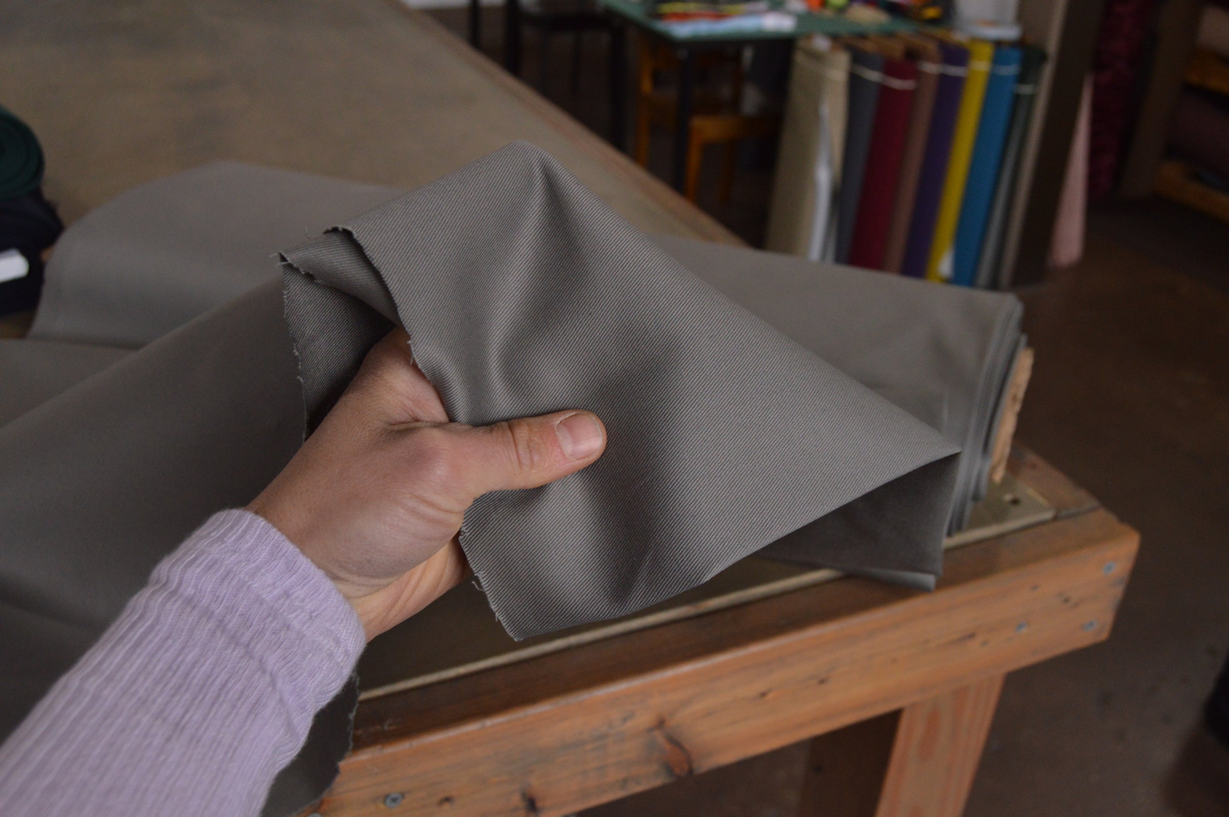 パンツ GARMENT DYE LIGHTWEIGHT PLAINWEAVE Namu Shop - Yleve Cotton Twill Garment Dye Trousers - Gray