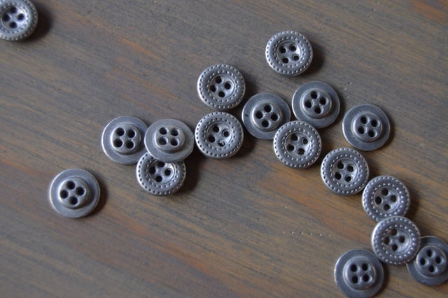 Gray & Black Swirl Work Shirt Buttons Vintage 4 Hole Buttons 