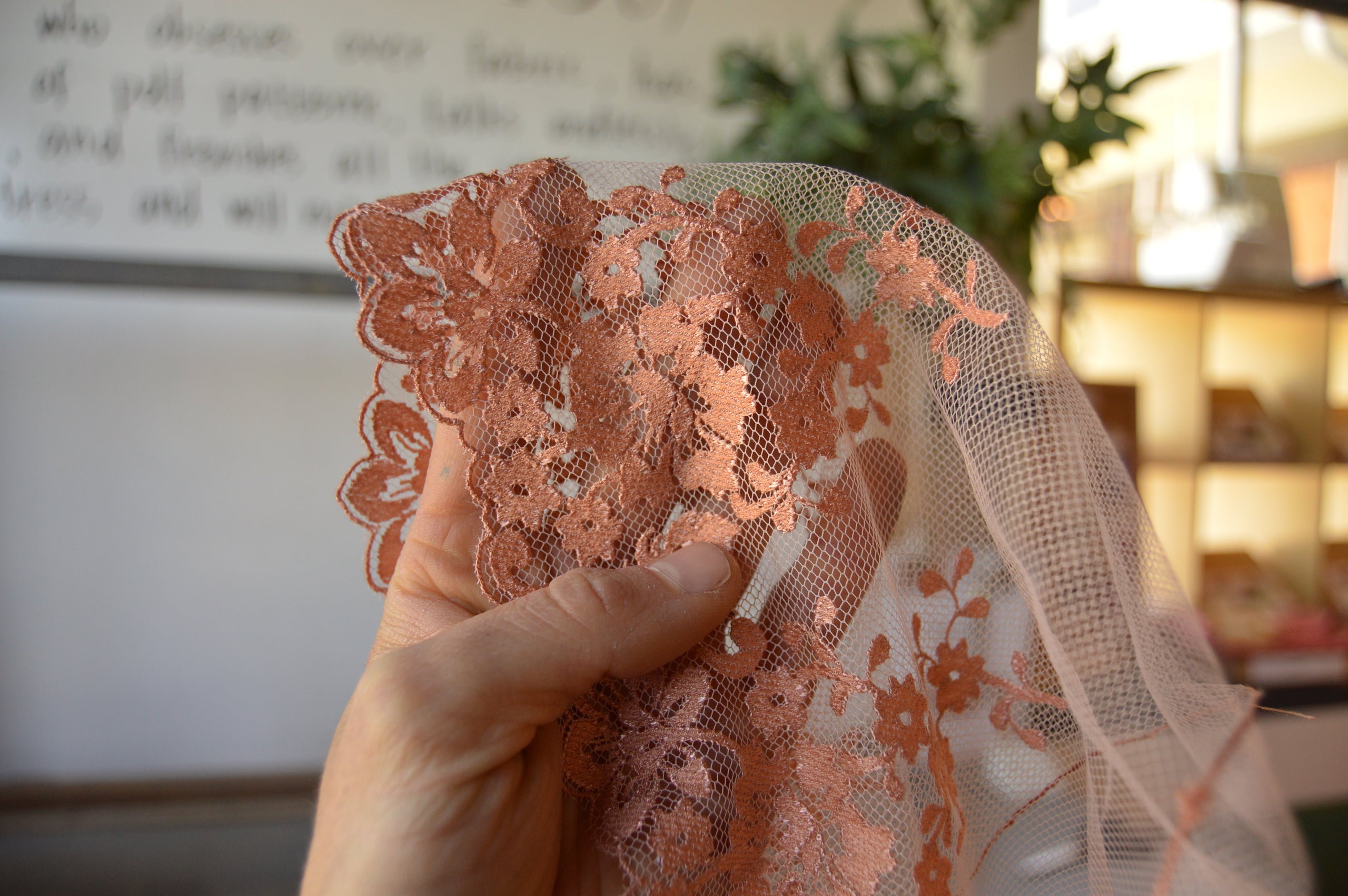 8 Embroidered Tulle | Peach