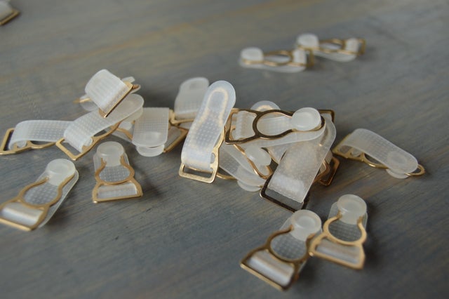 Clear Silver Suspender Clips